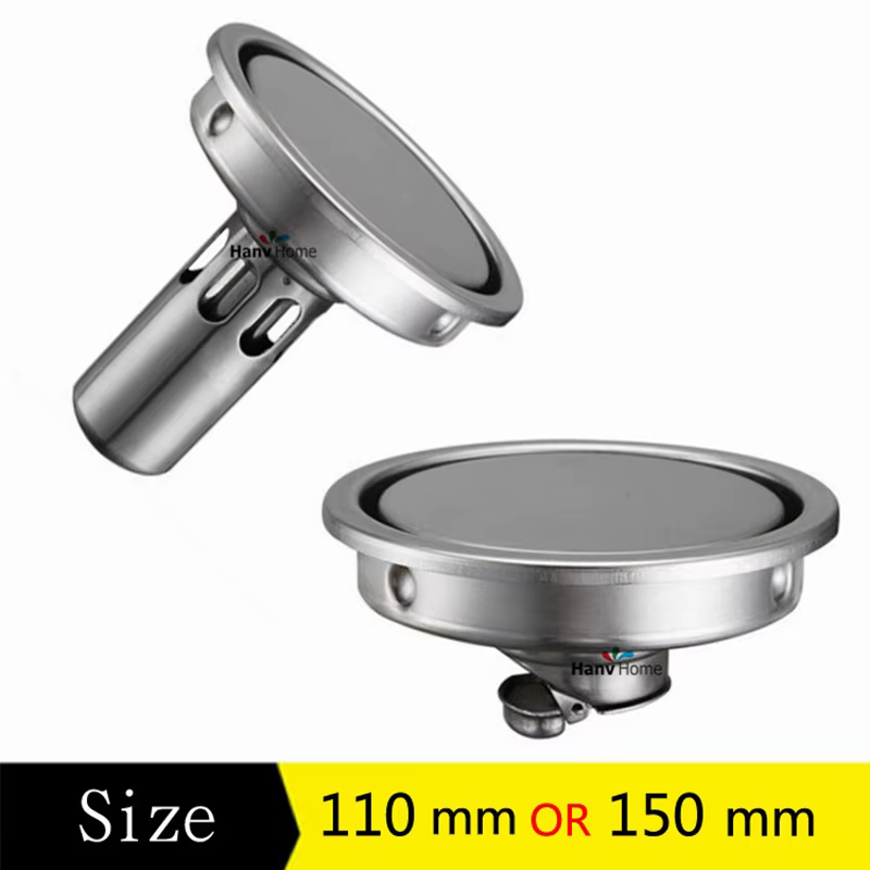 AODEYI Shower Drain Tile Insert Round Floor Waste Grates Bathroom 304 Stainless Steel Anti-Odor Floor Drain Hardware Invisible