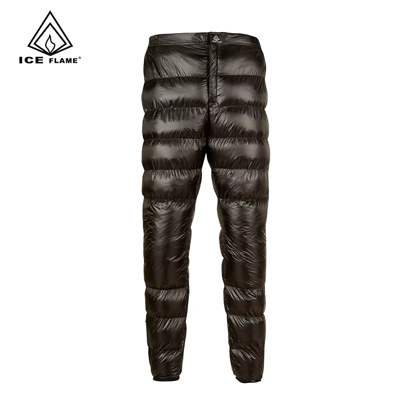 Ice Flame Unisex Ultralight Down Pants Outdoor Camping White Goose Down Waterproof Warm Winter Trousers
