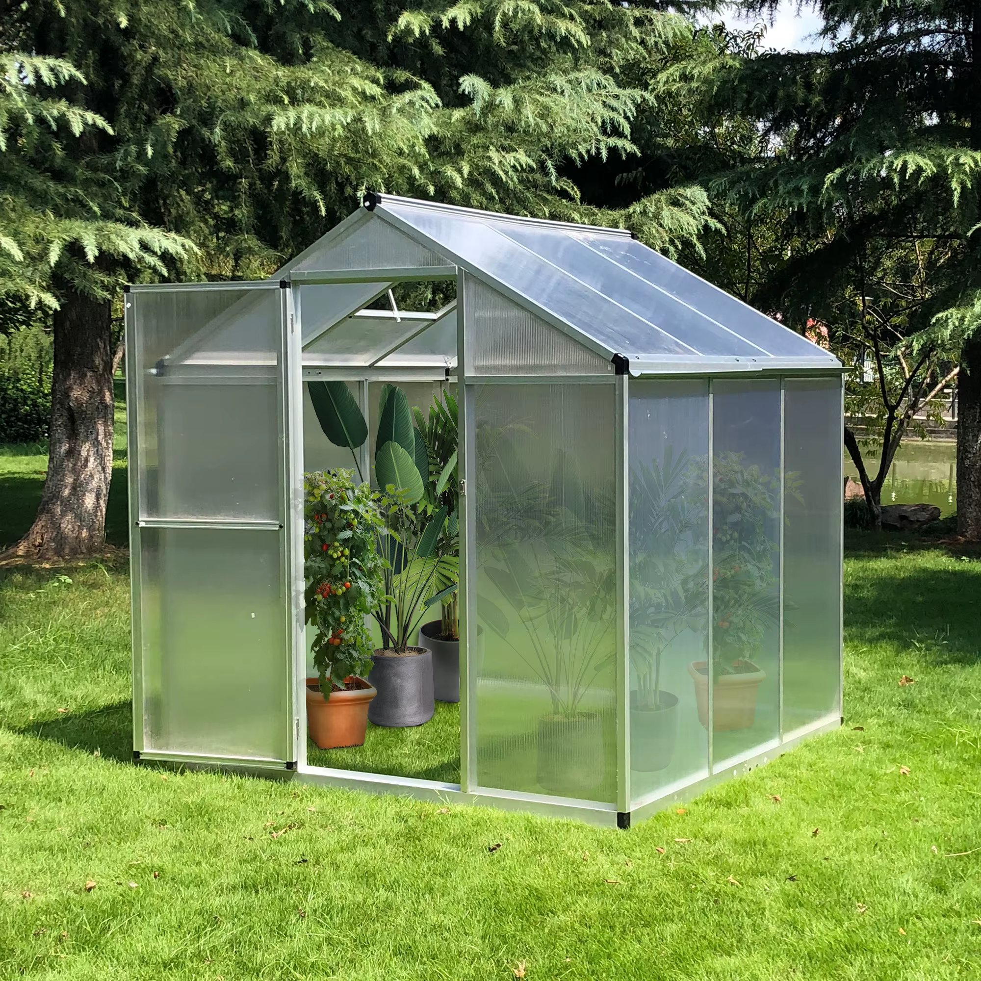 6' L X 6' W Stable Outdoor Walk-In Cold Frame Garden Greenhouse