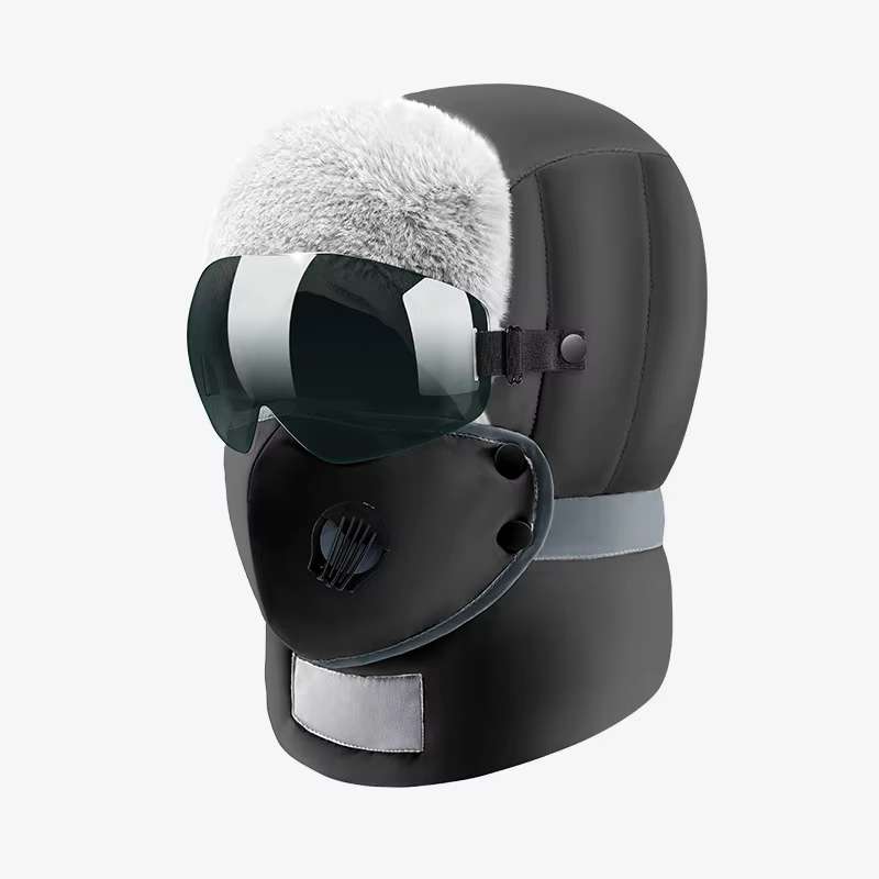 Warm Lei Feng Hats for Men Winter Hat Outdoor Windproof Thicken Faux Fur Snow Caps