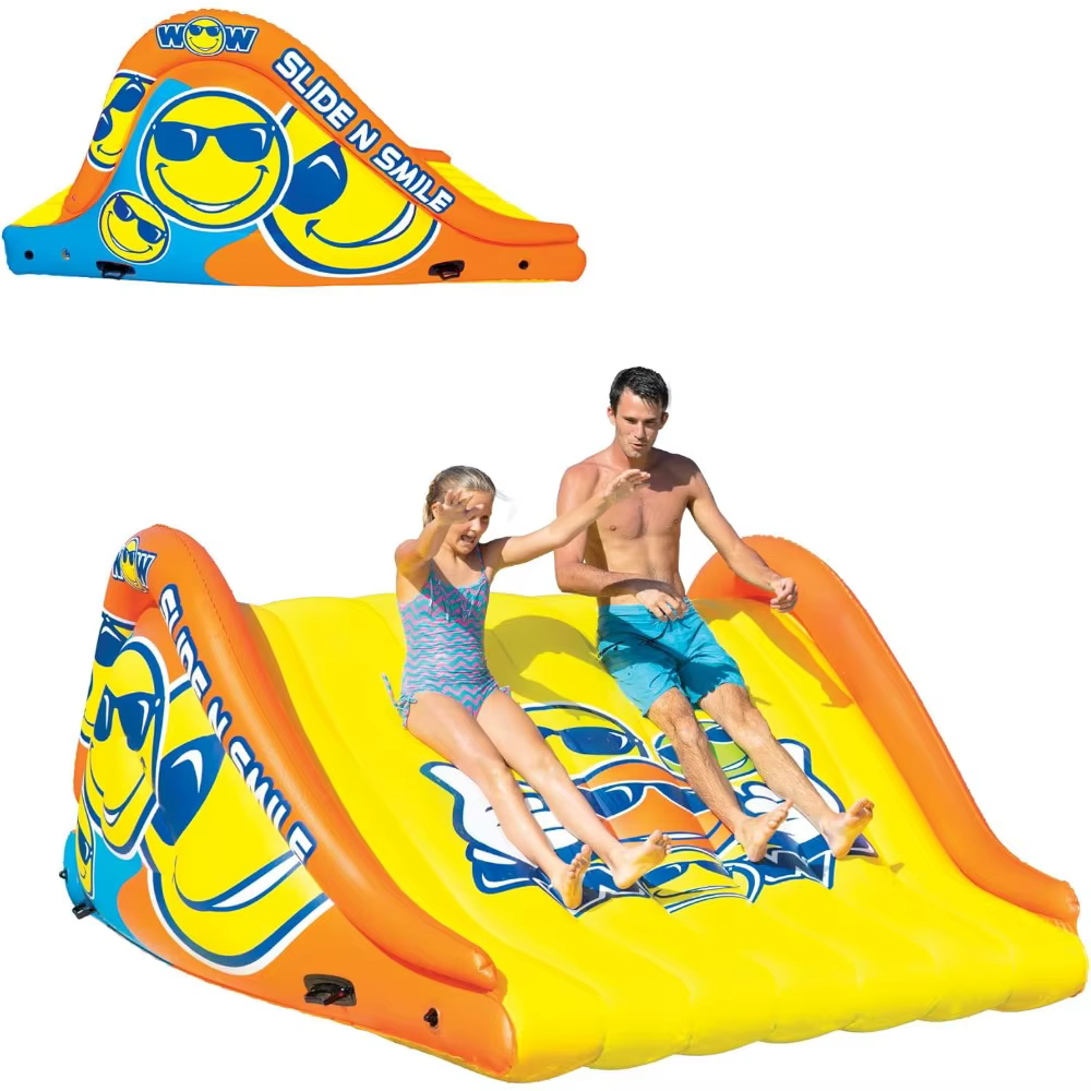 Sports Slide N Smile  Inflatable Floating Giant Water Slide for Adults & Children  Pool Accessory  Perfect for Lake & Pool