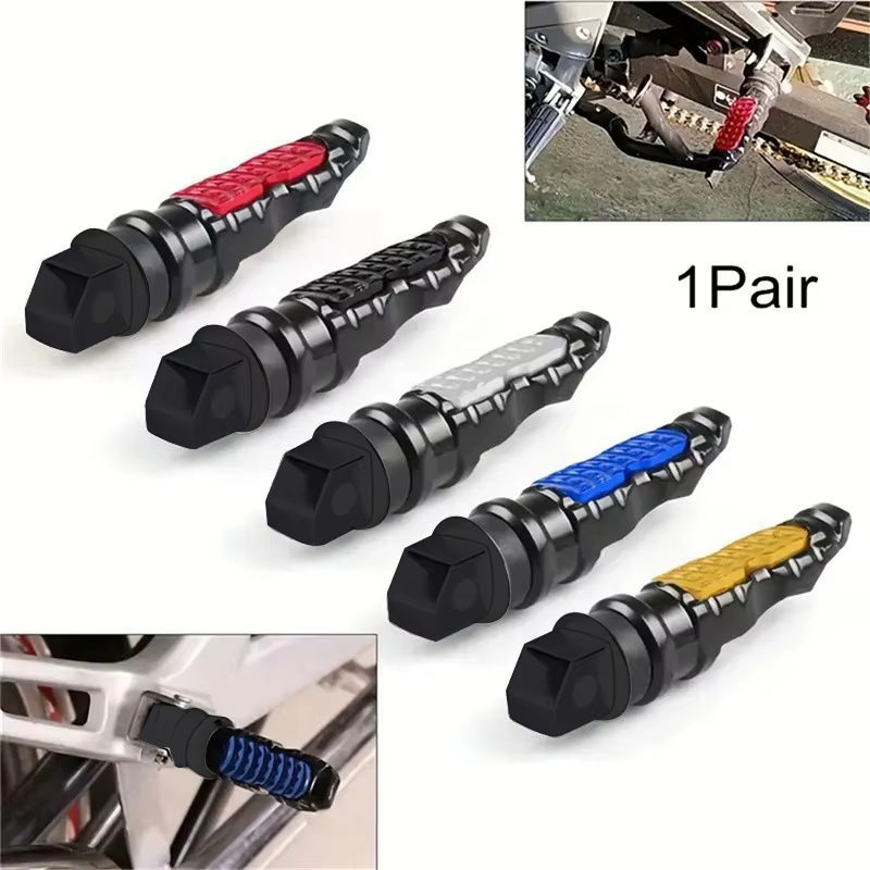 8MM Hole Aluminum Motorcycle Rear Passenger Foot Pegs Pedals Footrest Scooter Foot-Peg Motorbike Pedal Modification 2pcs /set