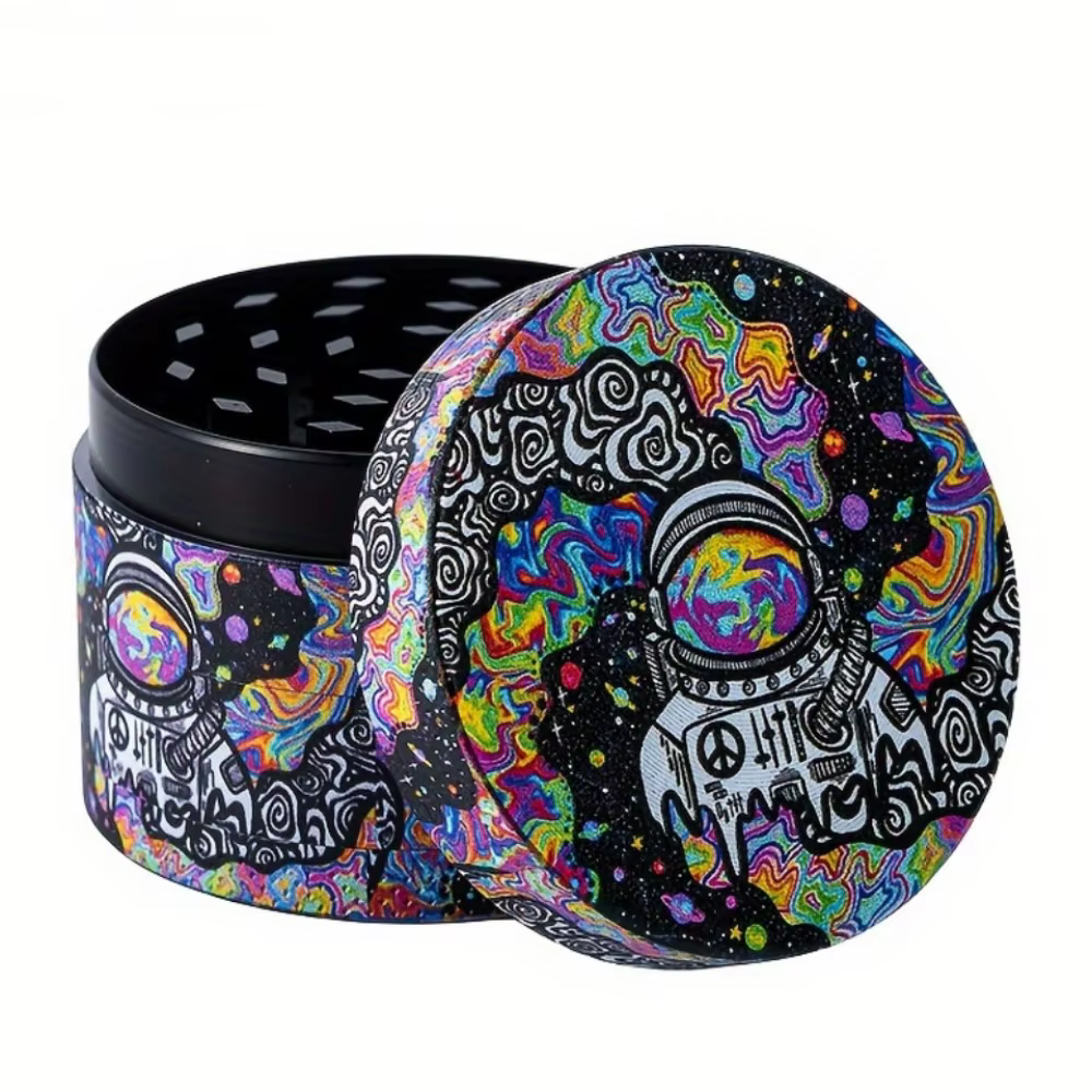 50mm Metal Astronaut Herb Grinder 4-Layer Spice Mill Mortar Raw Grass Tobacco Grinder Kitchen Tool Cigarette Smoking Accessories