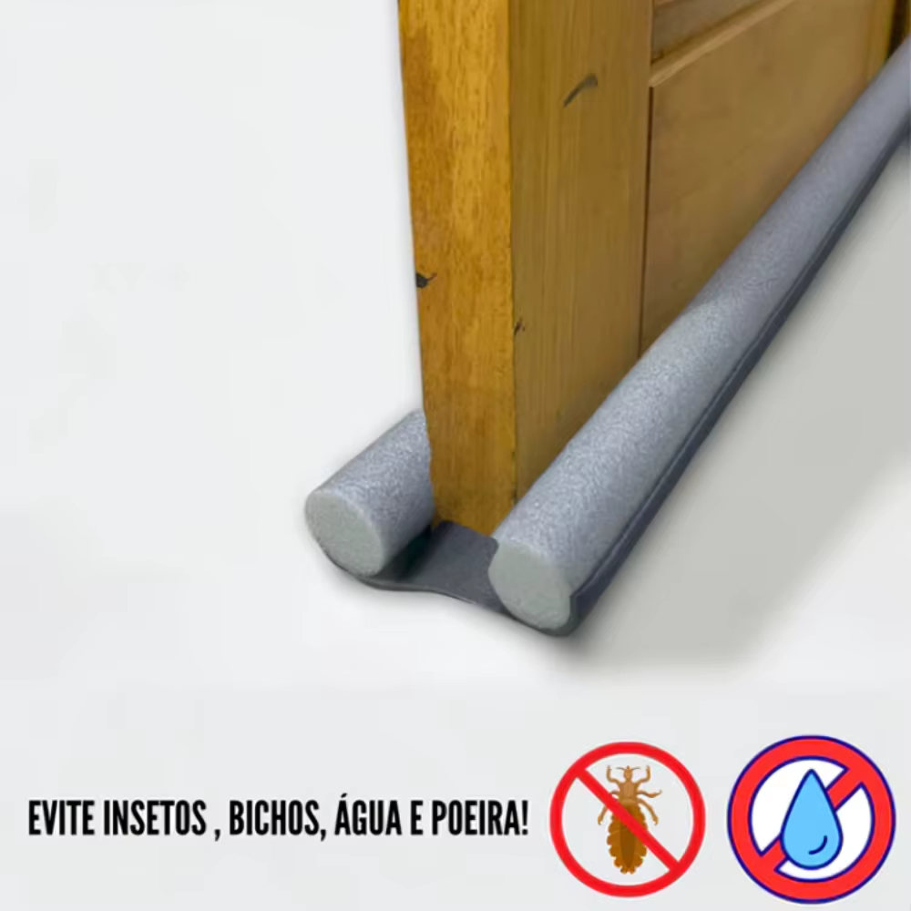 Rolo Veda Protetor Porta Segurança Ajustável Impermeável de Porta Cinza 90cm Regulável