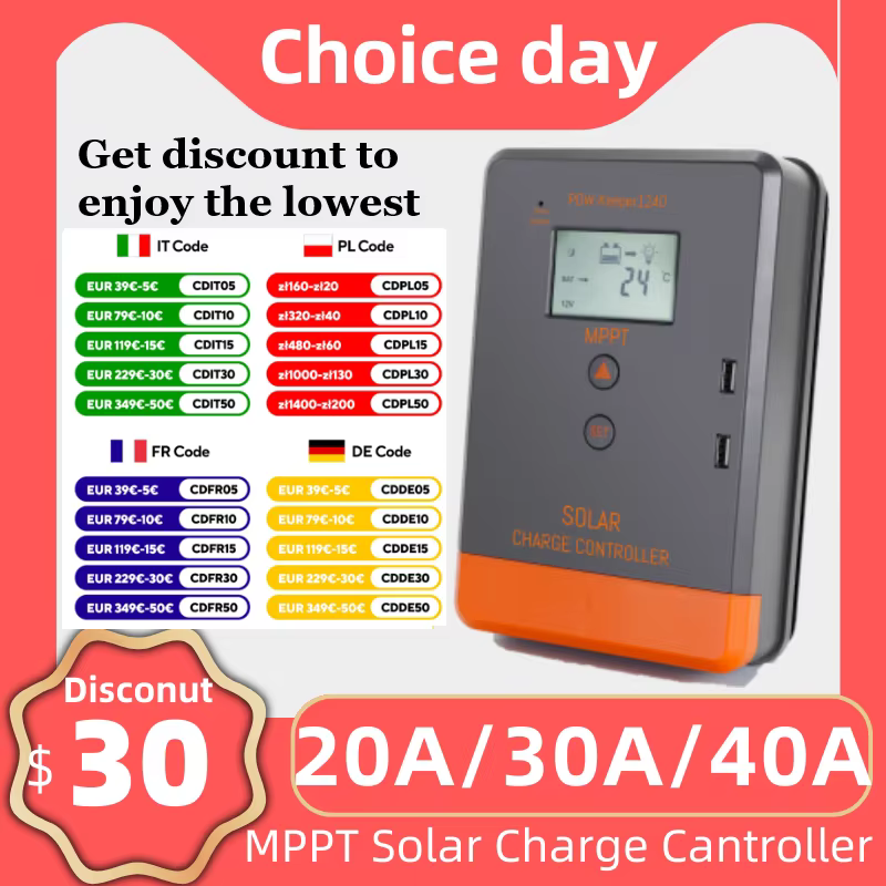PowMr 20A MPPT Solar Charge and Discharge Controller 12V/24V/36V/48V LCD Dispaly Parallel and Series  LiFePo4 Lithium Batteries
