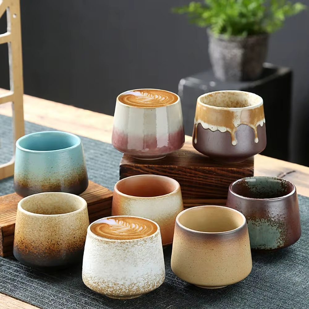 Retro Ceramic Teacup Kiln Transformation Coffee Cup Household Water Bowl Crude Pottery Creative Office Drinkware 200ML