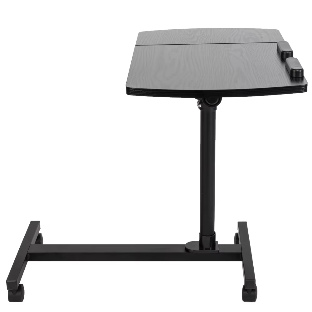 Four-Wheel Multifunctional Flat Surface Lifting Computer Desk Black
