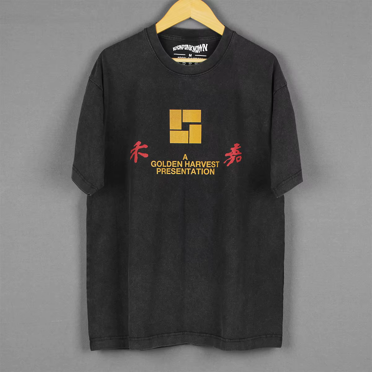 Golden Harvest T-Shirt Film  Shaw Brothers HK Chinese Moive Film Black White Cotton Washed Men's Clothing Short Sleeve Tee