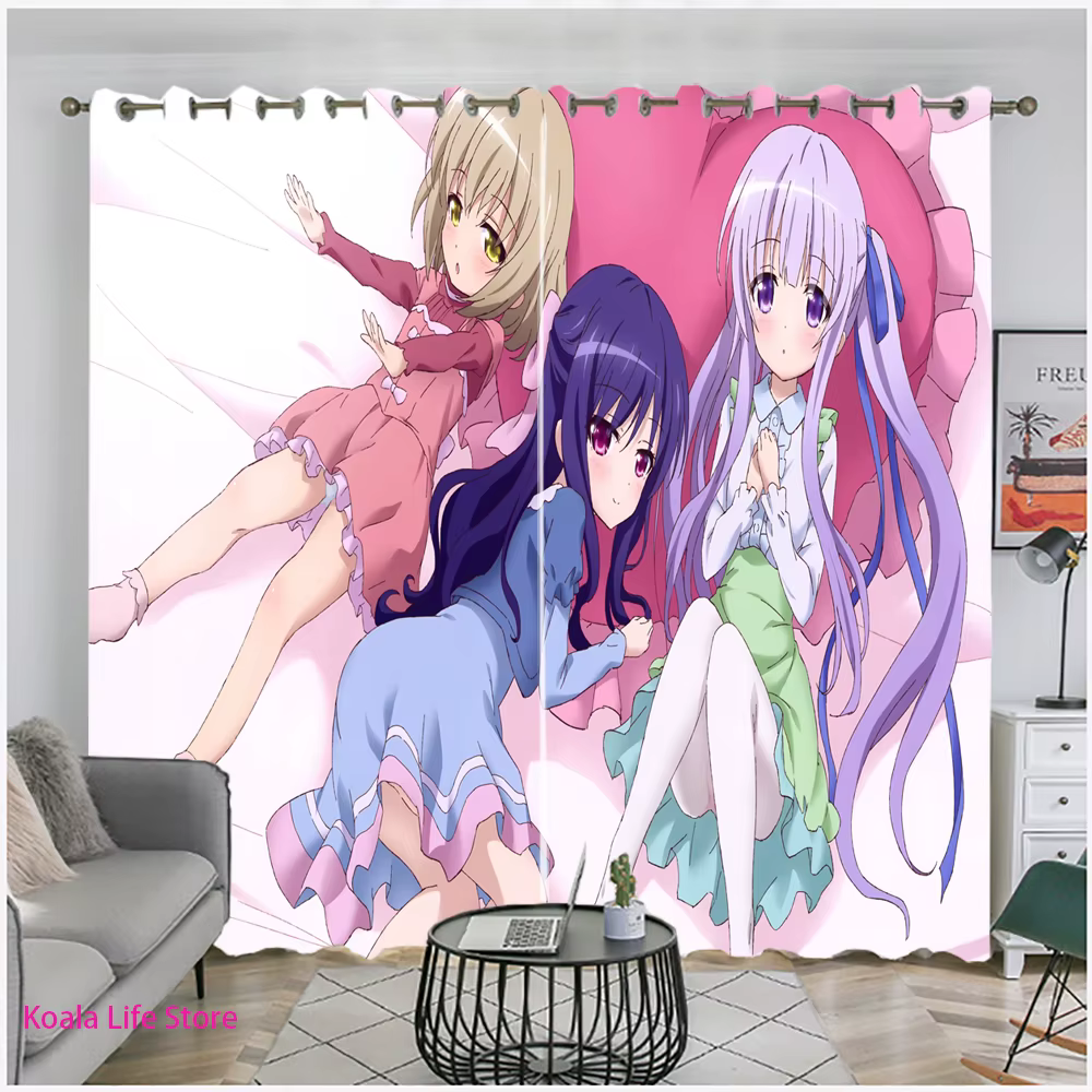 Lovely Kawaii Blackout Curtain 3D Print Cartoon Home Textile Kitchen Curtain For Living Room For Kids Child Anime Window Drapes