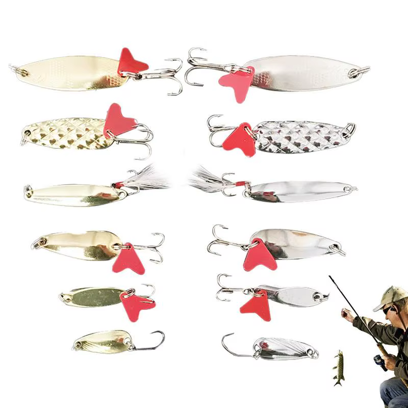 Fishing Spoon Metal Fishing Lure Kit Metal Spoon Lures Inline Spinnerbait Hard Minnow Lures Metal Spoon Lures Spoons For Huge