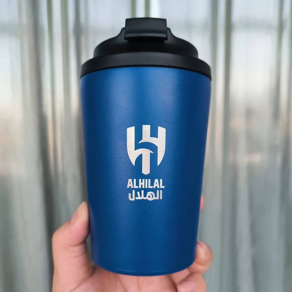 Al-Hilal Saudi logo Stainless Steel Cup Vacuum Flasks Outdoor Hot Cold Drink Coffee Mug Wholesale Custom