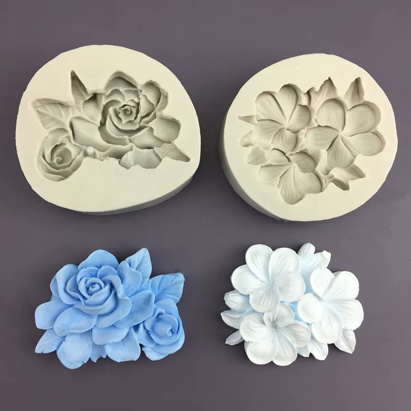 1Pc Flower Shape Silicone Mold Gardenia Plumeria Rubra Soap Fondant Molds DIY Cake Jelly Chocolate Decoration Baking Tool