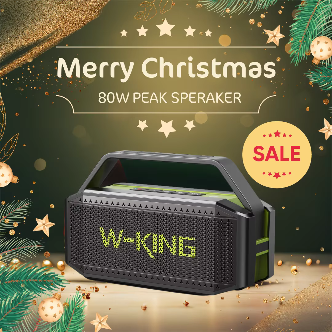 W-KING (100W Peak) 60W Portable Loud Bluetooth Speakers with Subwoofer, Outdoor Speaker Bluetooth Wireless Waterproof Speaker