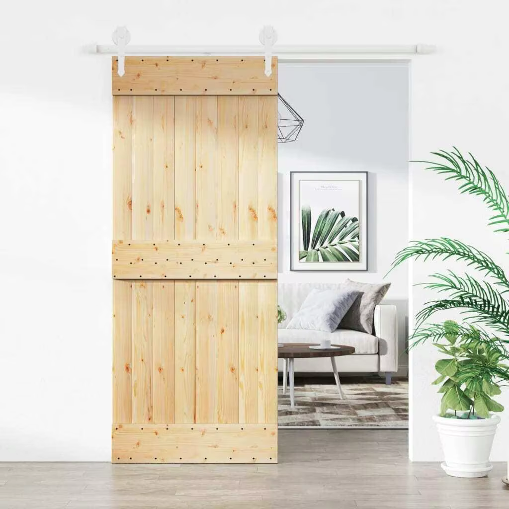 85x210 cm Solid Pine Sliding Door with Complete Hardware Kit – Durable & Stylish Solution