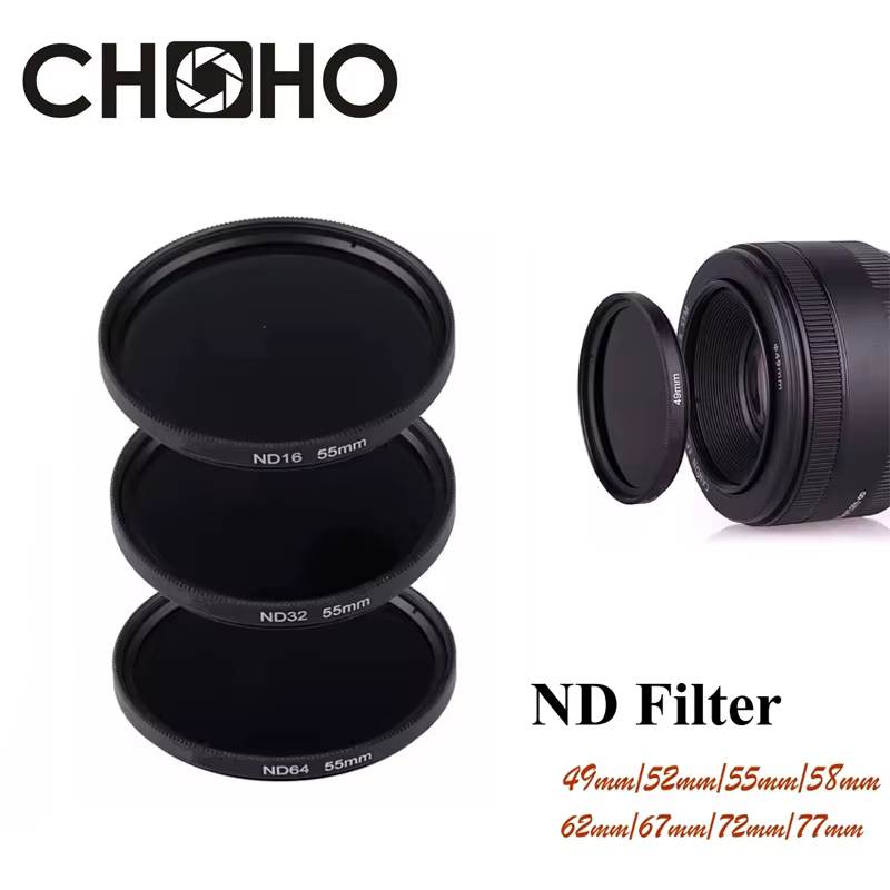 ND Filter ND2 ND4 ND8 ND16 ND32 ND64 Neutral Density Filtors 49MM 52MM 55MM 58MM 62MM 67MM 72MM 77MM for Canon Nikon Sony Camera