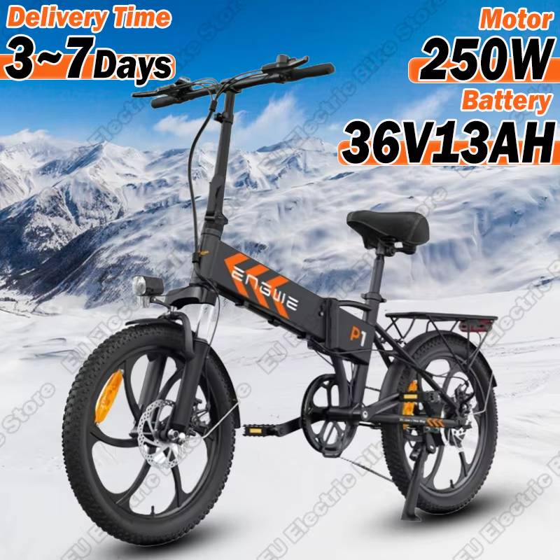 ENGWE P1 Electric Bike 250W Powerful Motor 36V13AH Lithium Battery Aluminum Alloy E-bike Folding 20 inch Tire Electric Bicycle
