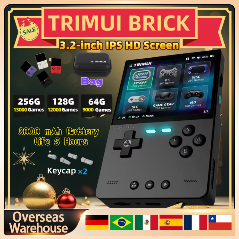 TRIMUI BRICK Handheld Game Console Portable Retro Video Player Game Console Linux System 3000mAh Long-life Battery LED Boy Gifts