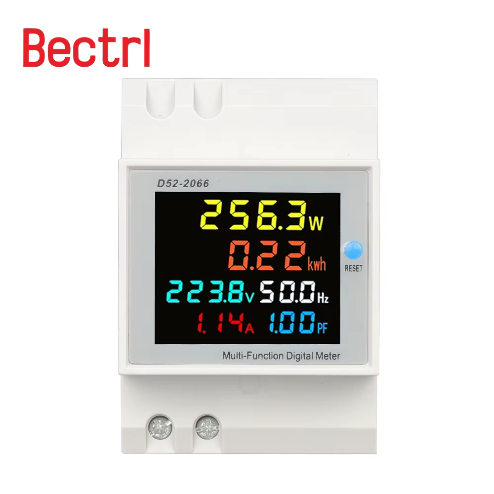6IN1 din rail AC monitor 110V 220V 380V 100A Voltage Current Power Factor Active KWH Electric energy Frequency meter VOLT AMP