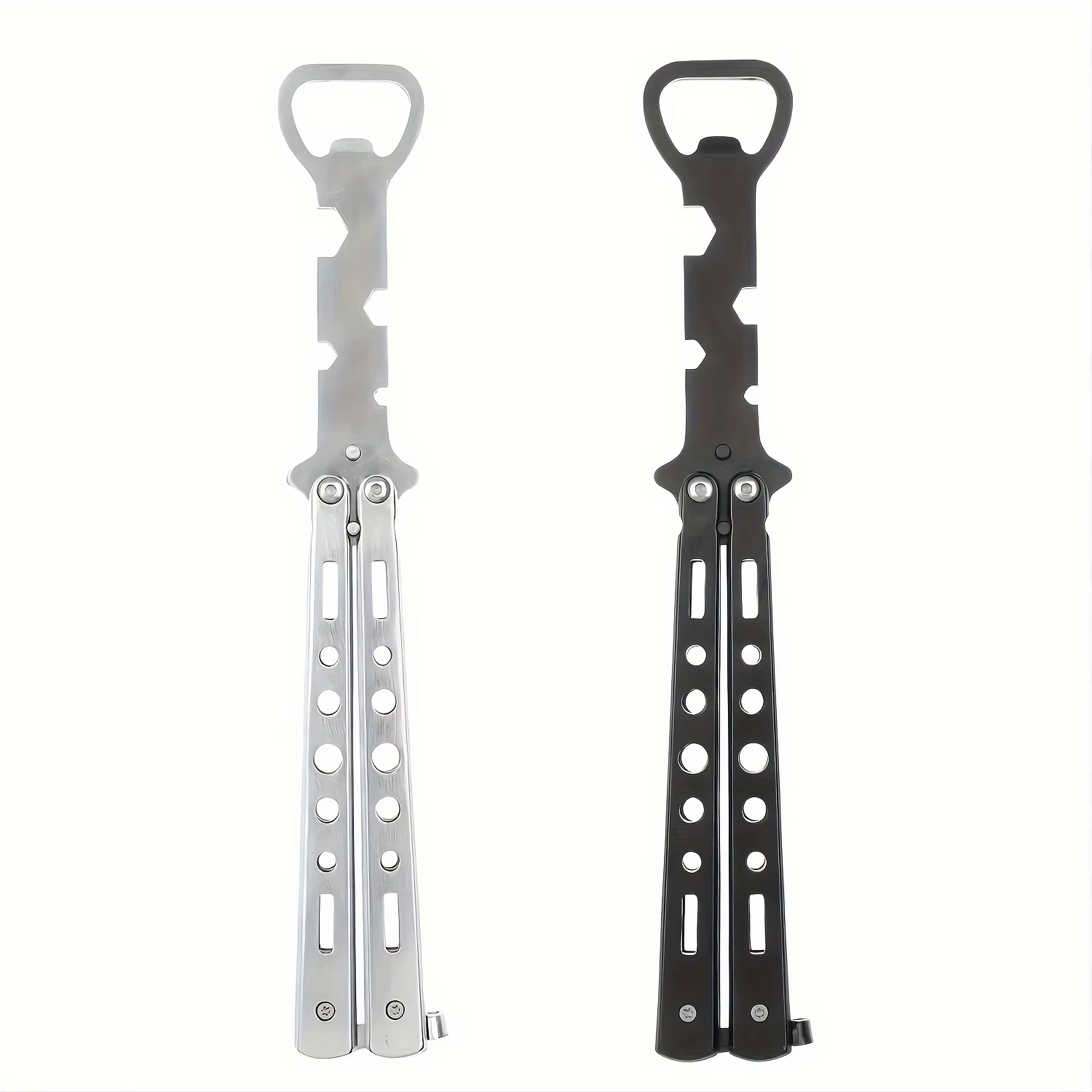 2pcs Outdoor Portable Folding Stainless Steel Bottle Opener, Metal Beer Opener, BBQ  Supplies, Birthday Halloween Christmas Gift