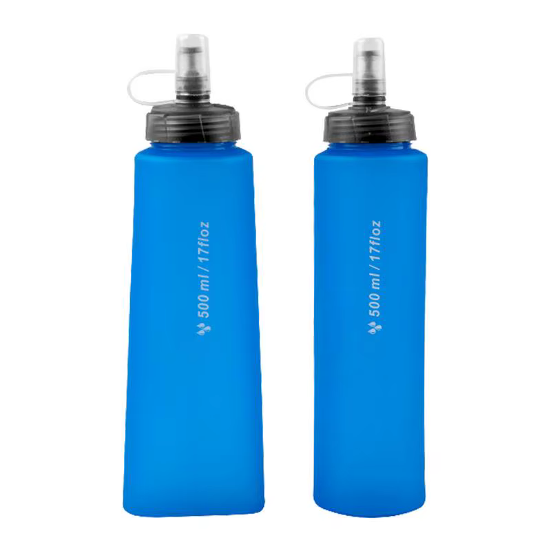 Flexible Water Bottle Bag Foldable Water Container With Straw Portable Water Bottles Hydration Bag For Travel Hiking Running