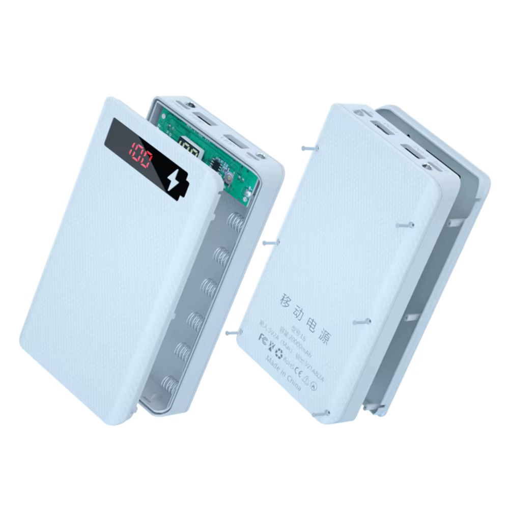 DIY 6x18650 Battery Case With Indicator Power Bank Shell Portable External Box without Battery Mobile Phone Charger Box Case