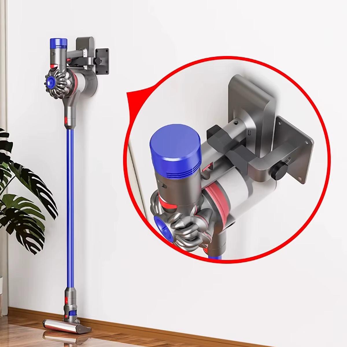 Adjustable Wall Mount Holder for Cordless Stick Vacuum Cleaner Compatible with Dyson V7 V8 V10 V11 Shark IX141 IZ362H Wall Stand