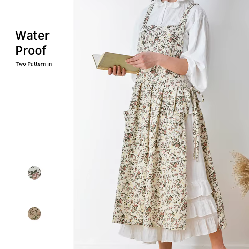 100%Cotton Waterproof Apron Gardening Florist Baking Coffee Shop Ceramics Handwork Restaurant Waiter Kitchen Chef Aprons