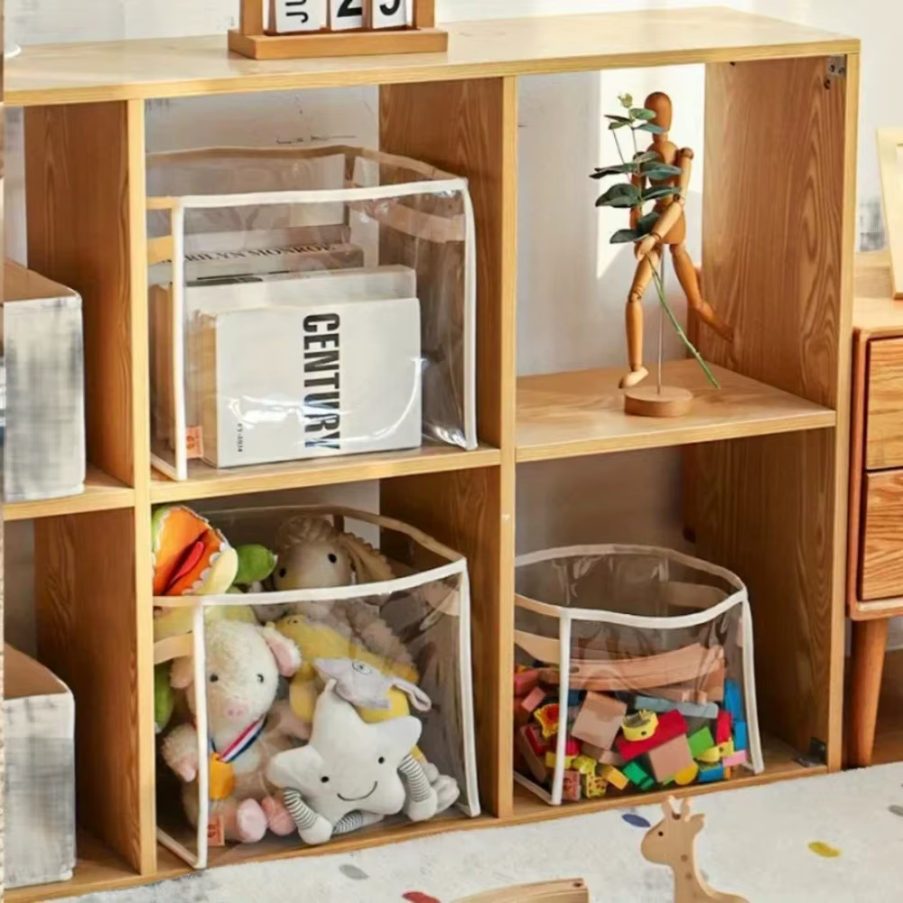 Large-capacity Transparent Box Portable Folding Childrens Plush Toys Basket for Household Toys Storage Makeup holder Jewelry Box