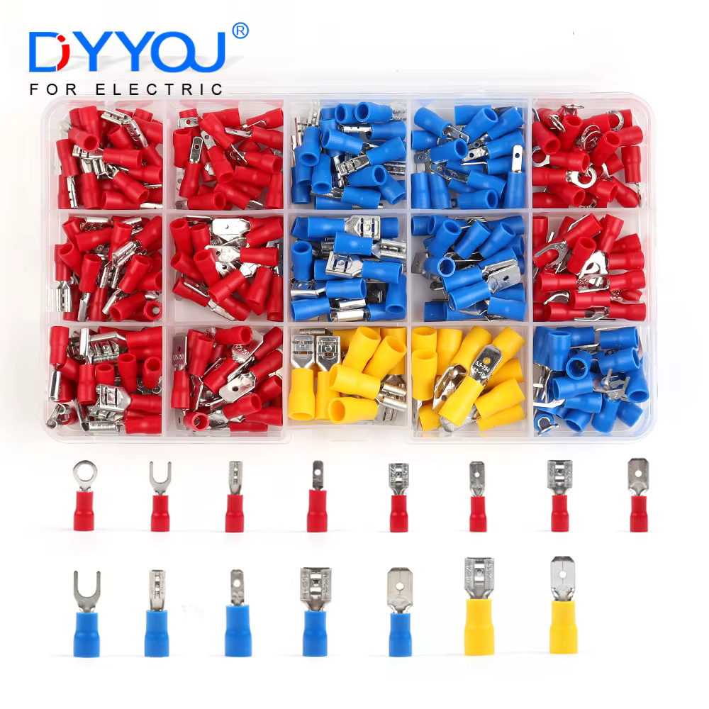 280pcs Wire Connector Kit Male Female Insulated Terminals Cold Crimp Terminals Assorted Crimp Terminals Spade Butt Connector Kit