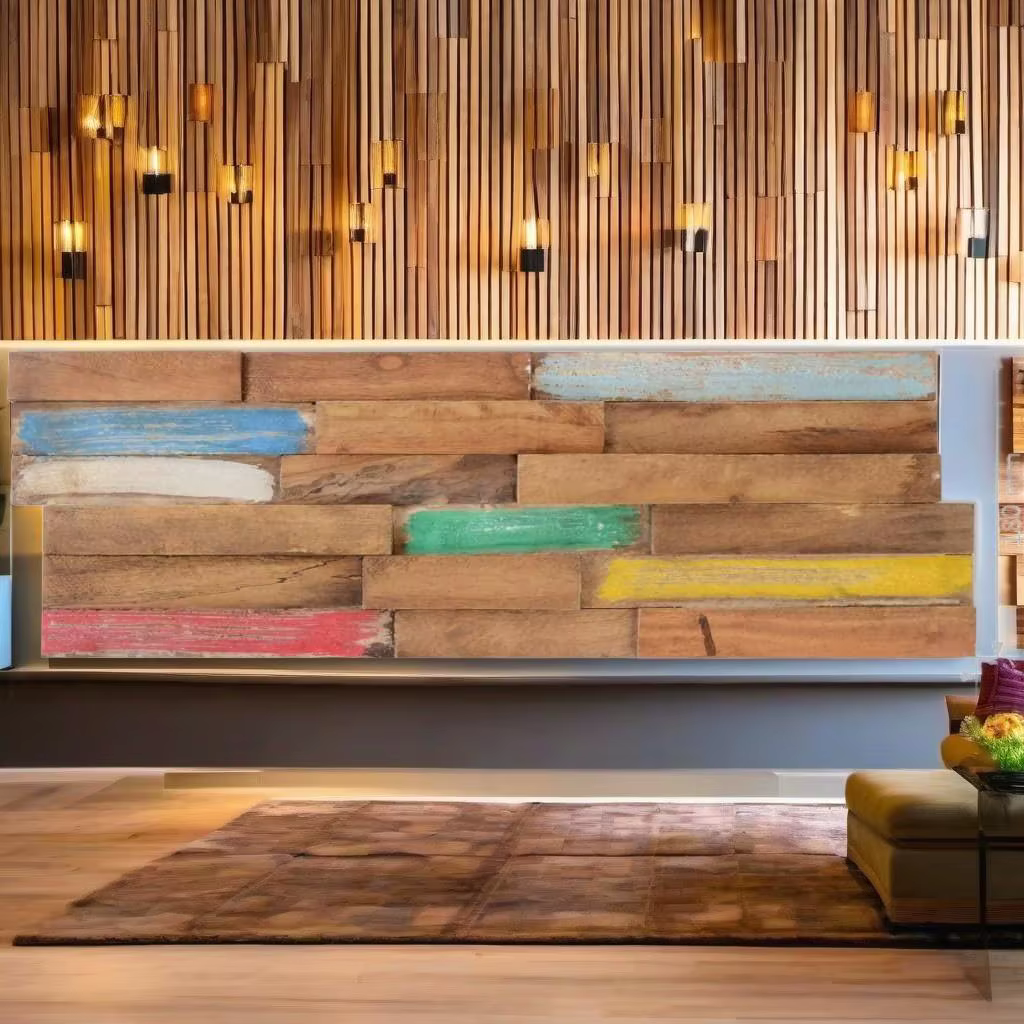 10 Pcs Solid Teak Wood Wall Cladding Panels - 1.03 m² for Stylish Home Décor