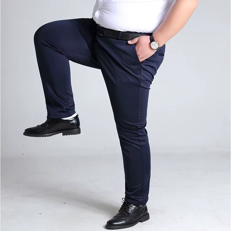 Men's Summer Thick Big Formal Pants Plus Size Seluar Slack Lelaki Elastic Men Business Casual Long Pant Flexible Trousers