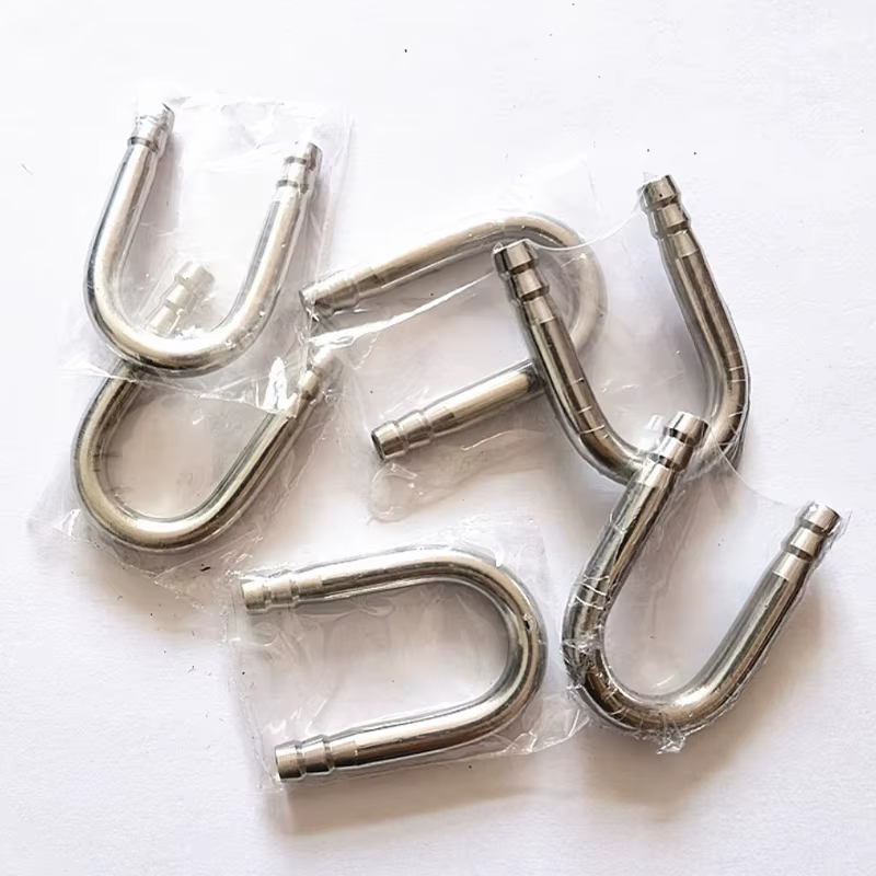 Aquarium CO2 Regulator Diffuser Atomizer Air Pump Stainless Steel U-shaped Tube Curved Connector