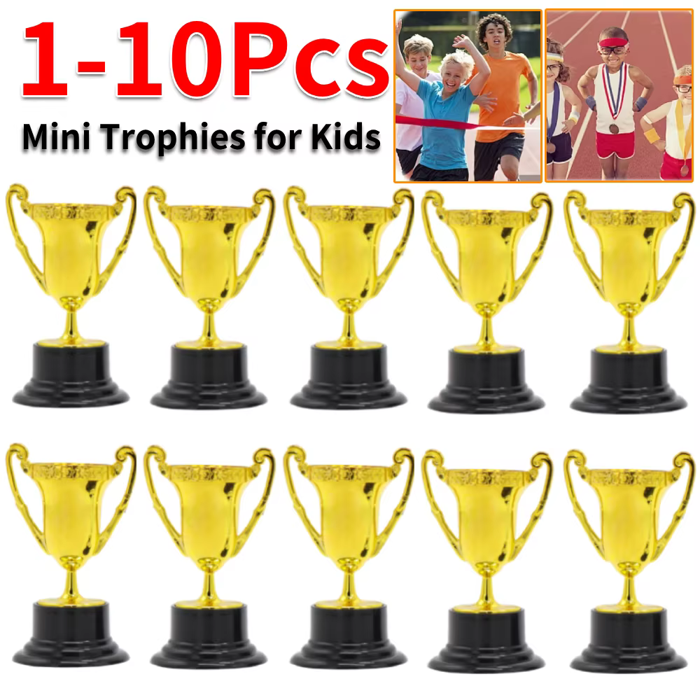Gold Award Trophy Cups for Kids Plastic Golden Award Trophy Cup Gold Participation Trophy Cup For Party Favors Rewards