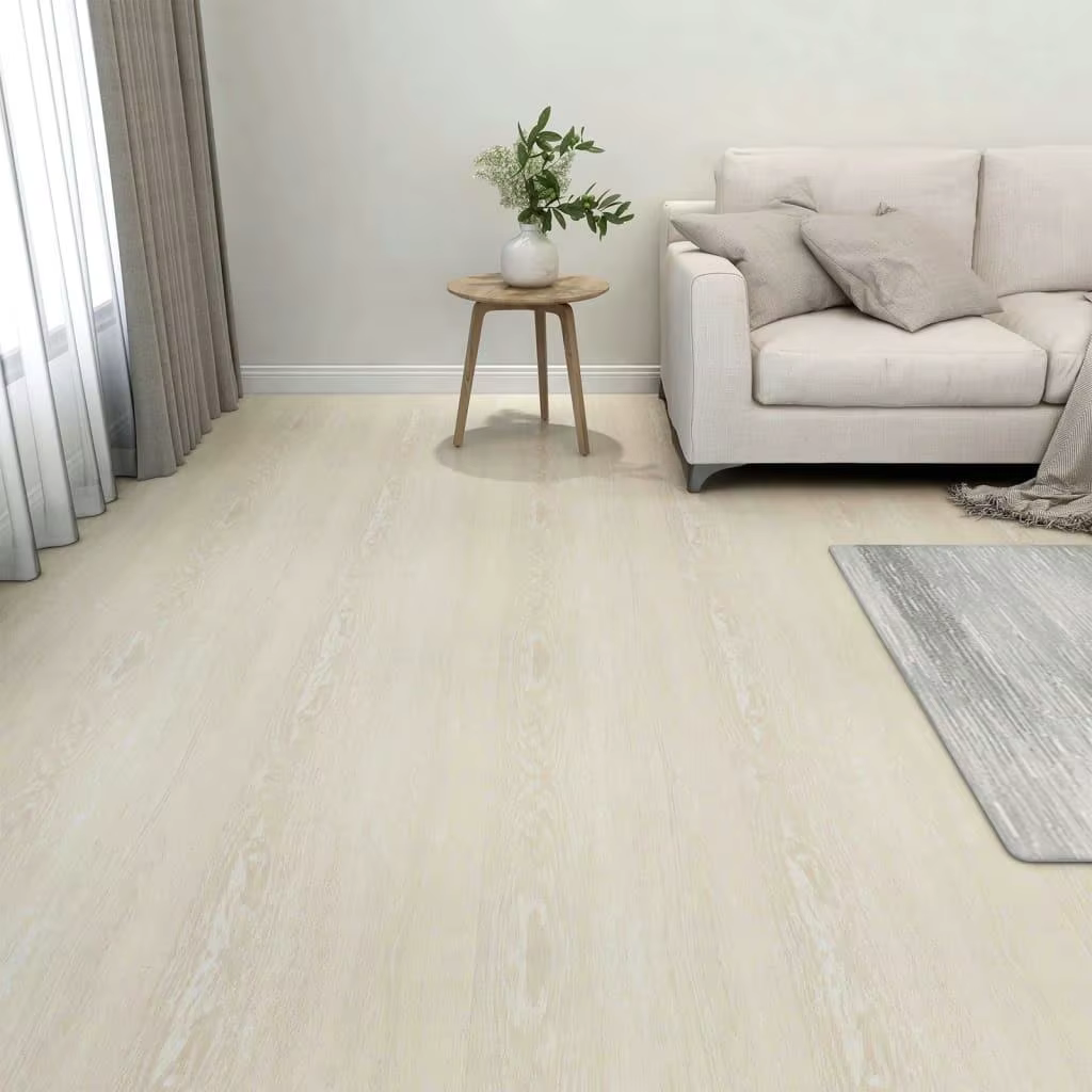 20pcs Self-Adhesive PVC Flooring Planks - 1.86 m² Beige Vinyl Tile for Easy Installation
