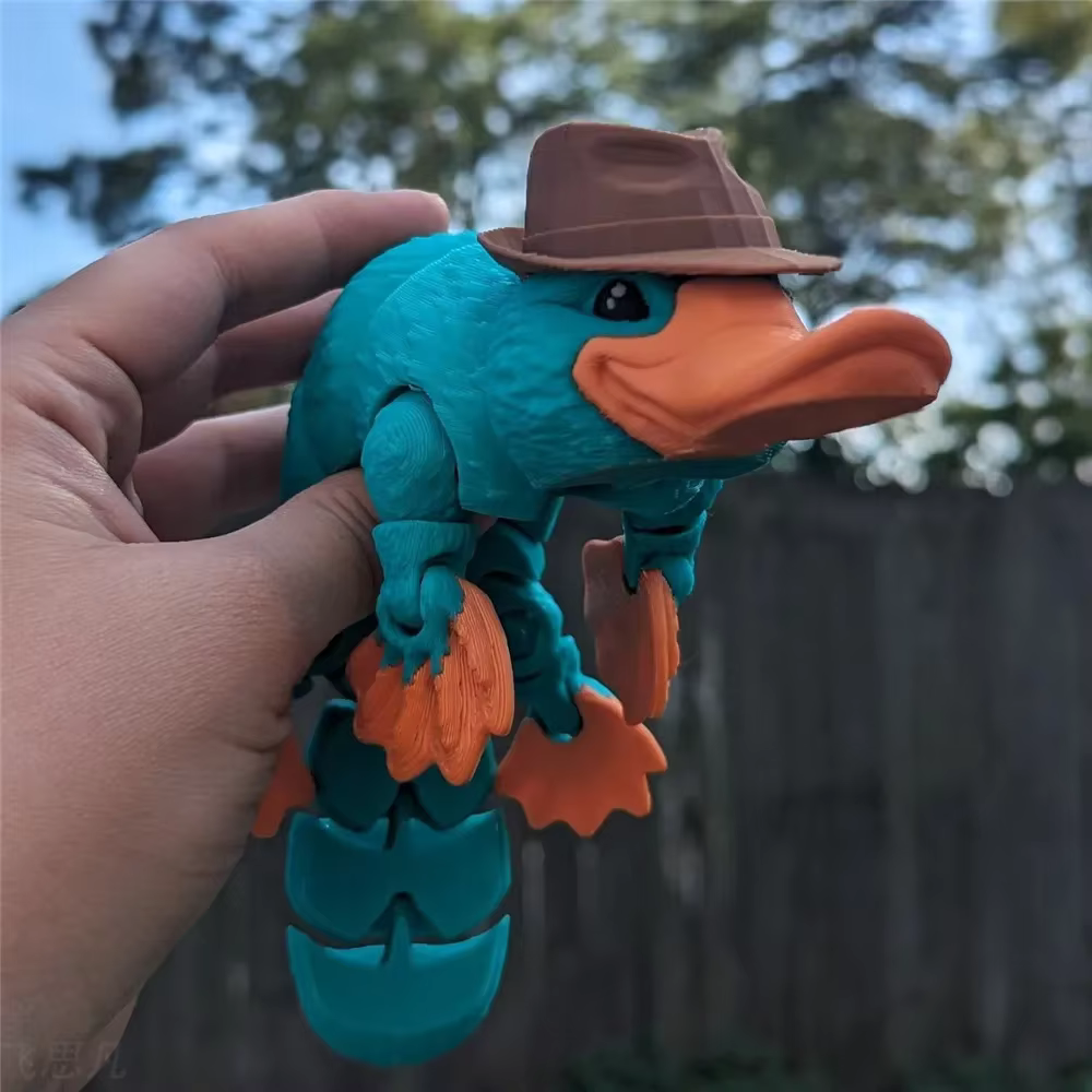 High Quality 3D Printed Platypus Articulated Figurine Living Room Decoration Movable Multi-joint for Funny Kids Toy Gift