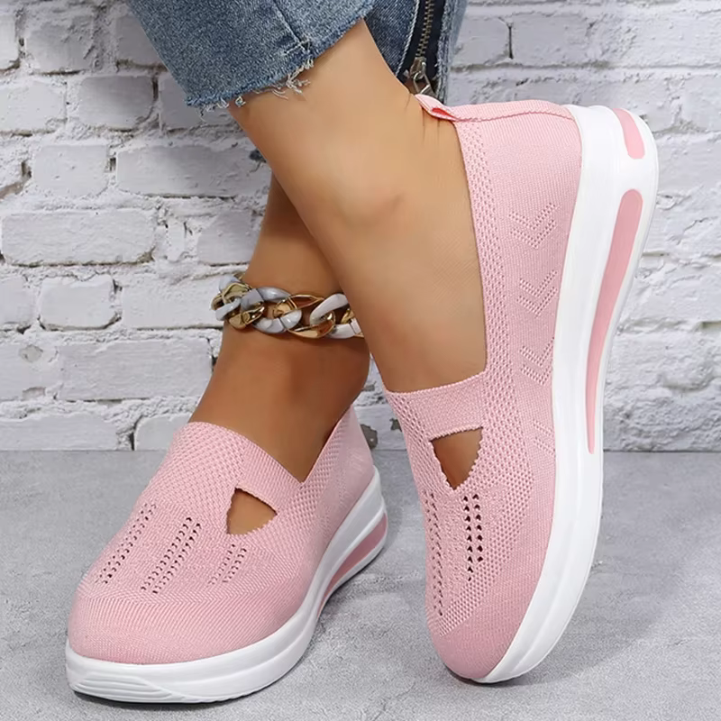 Summer Breathable Mesh Sneakers for Women Hollow Out Platform Sports Shoes Woman Plus Size Knit Casual Flats Ladies Loafers 2022