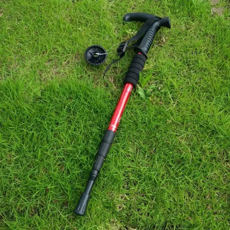 Trekking Pole Outdoor Foldable Portable Camping Hiking Walking Sticks Aluminum Alloy Telescopic Climbing Sticks Hiking Canes