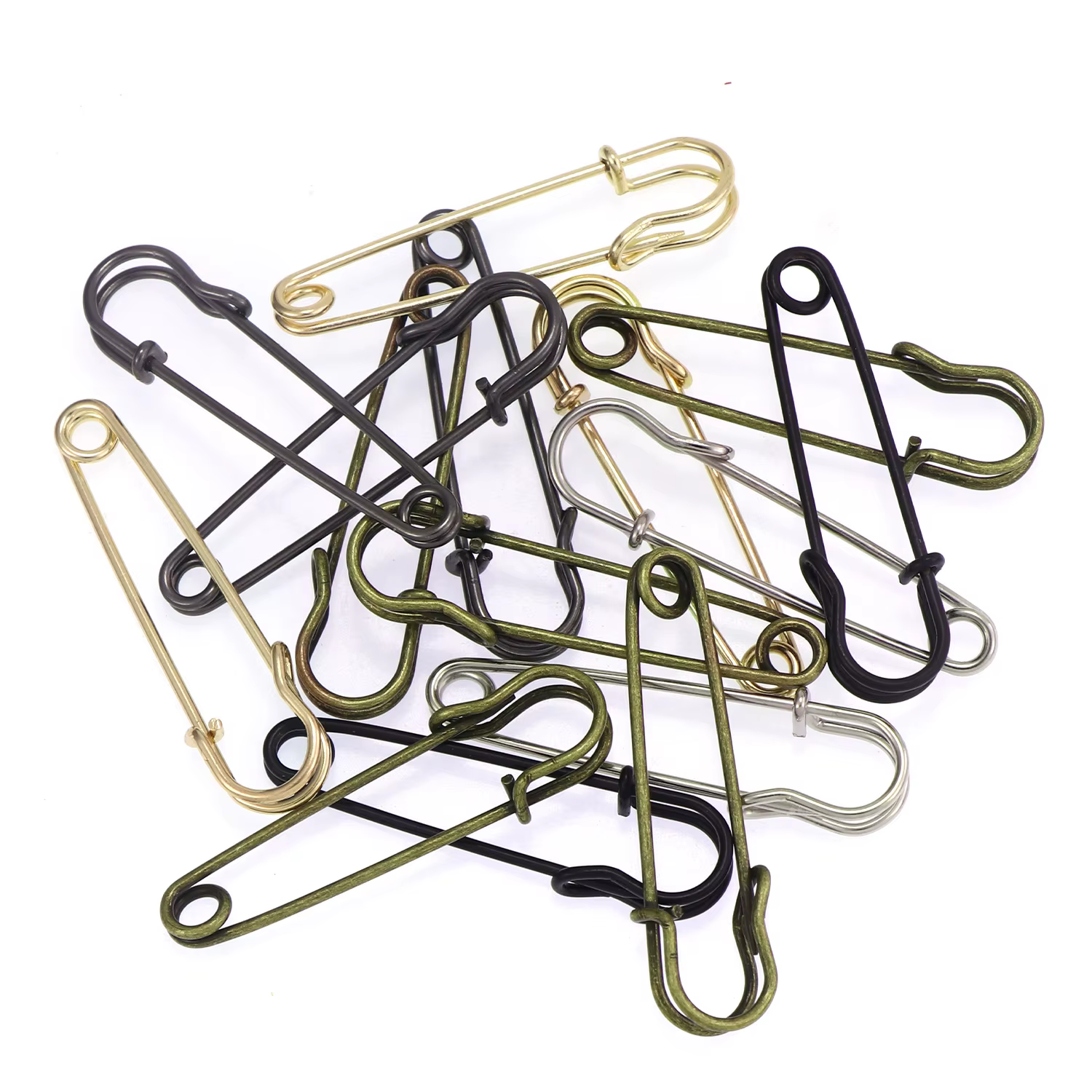 20Pcs 50mm Metal Safety Pins Silver/Gold/Black Large Safety Pin DIY Craft Sewing Tools Wedding Brooch Apparel Accessories