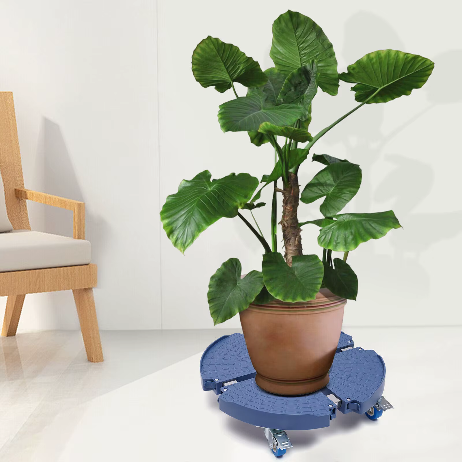 Movable Round Plant Thickened Mobile Tray Roller Board Washing Machine Base With Brakes & Universal Wheels Flower Pot For Garden