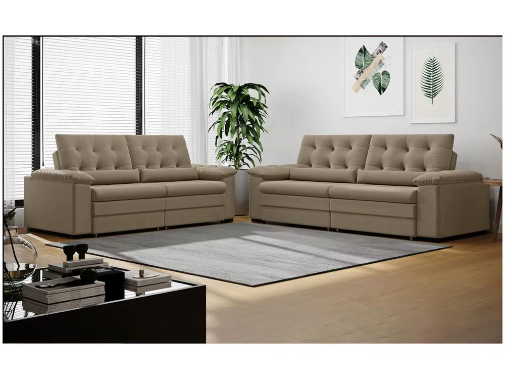Sofa Set 2 and 3 Seats Retractable Recliner Suede Thormatta Colombia SMP