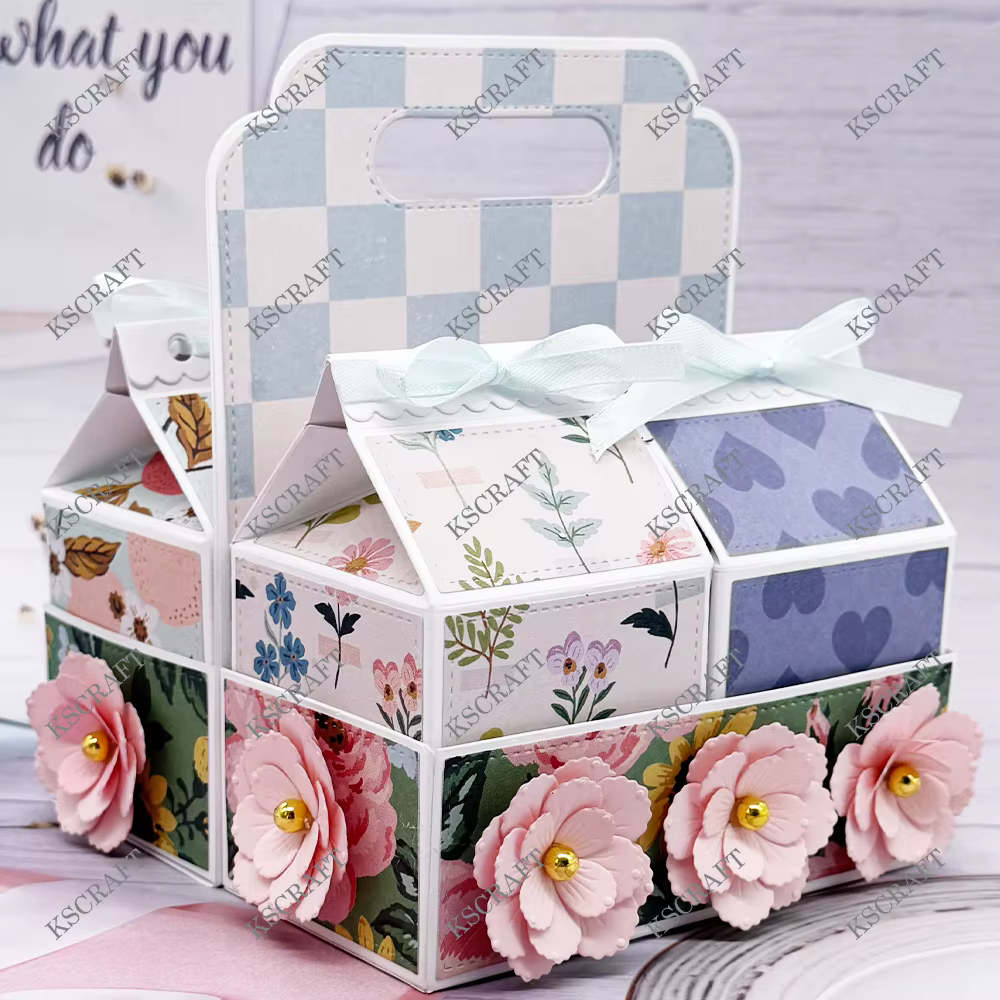 KSCRAFT Elegant Box Holder and Boxes Cutting Dies Stencils for DIY Scrapbooking Decorative Embossing DIY Paper Cards