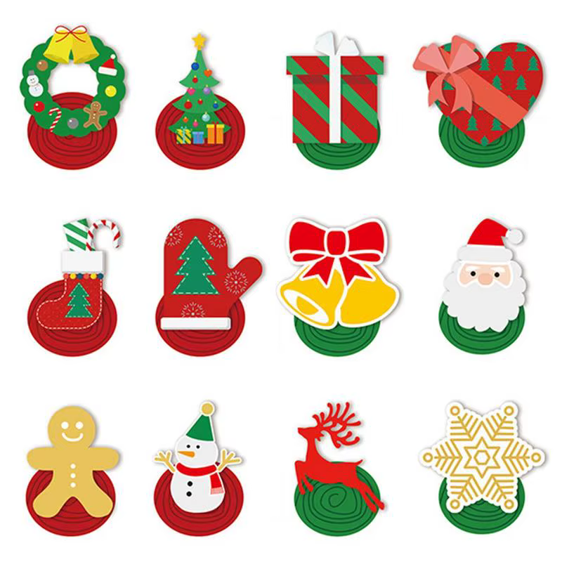 Christmas Swirl Decorations | Cute Christmas Theme Swirls Ceiling Decorations | 12Pcs Swirl Decorations Cartoon Tree Pendants Ch