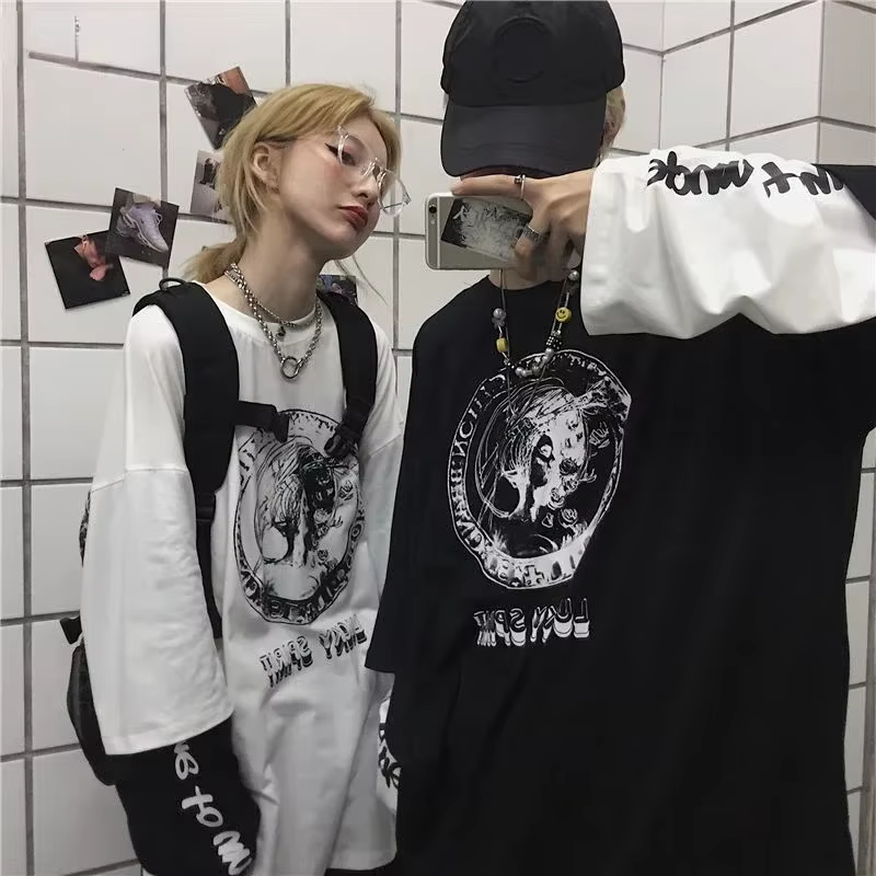 T-shirt for men Autumn Men's clothing Anime t-shirts Men's long sleeve t-shirts Loose Daily Print Oversized t shirt Gym Y2k tops