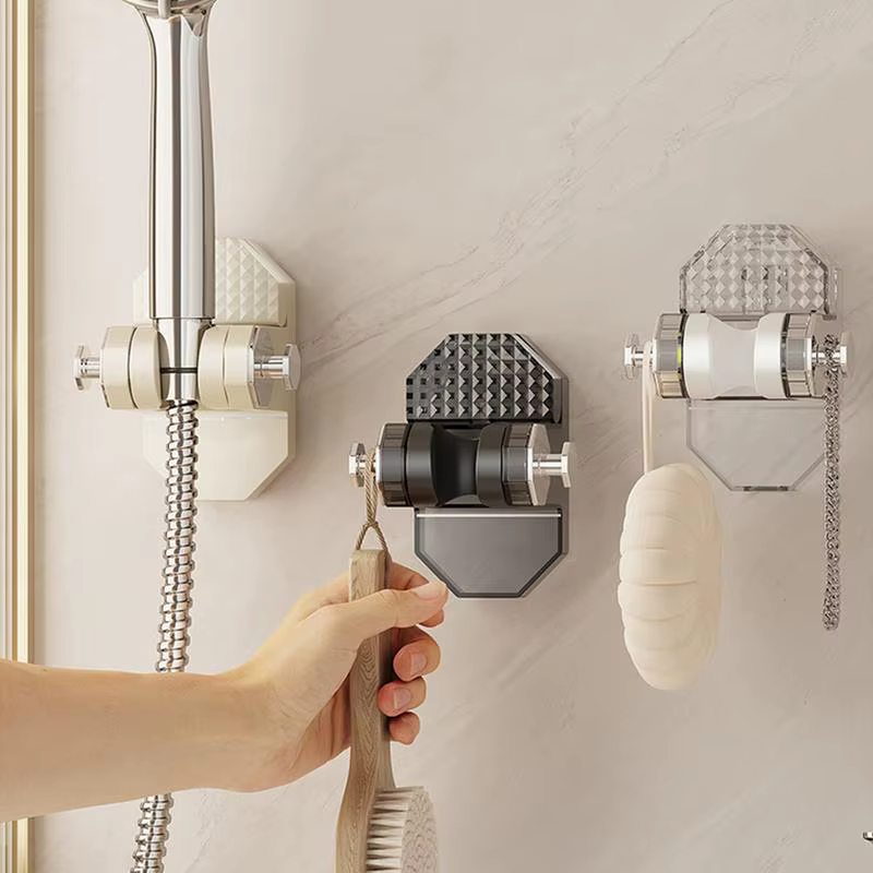 Shower Head Holder Suction Relocatable Suction Cup Handheld Showerhead Holder No Drill Required Suction Cup Wall Mount Bracket