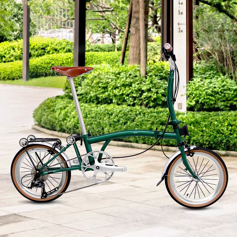 CRANSTON 16 Inch 9-speed Double V Brake Folding Bike Portable Outdoor Bike Full Shockingproof Frame For Man Woman kids