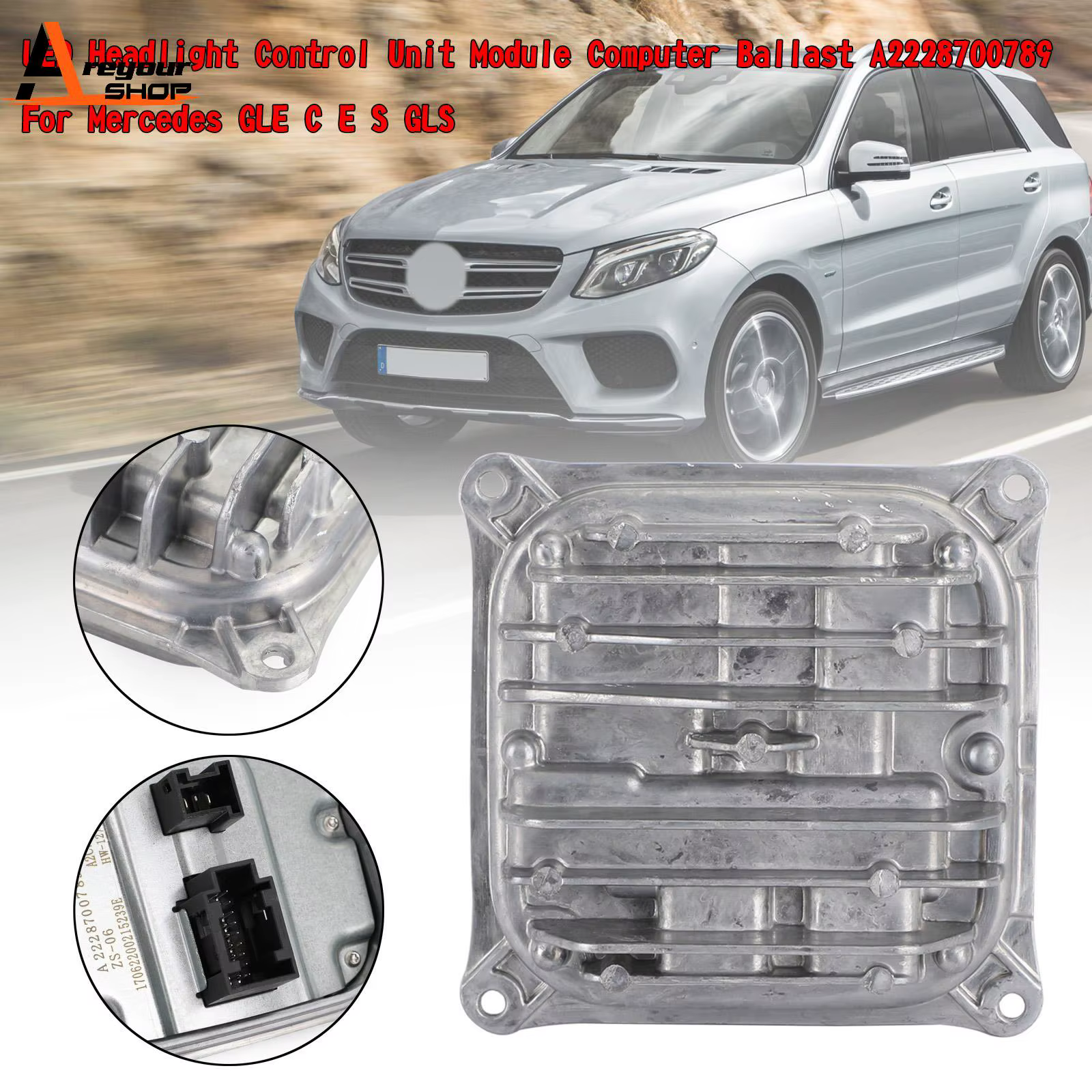 Areyourshop LED Headlight Control Module Computer Ballast A2228700789 For Mercedes GLE C E S
