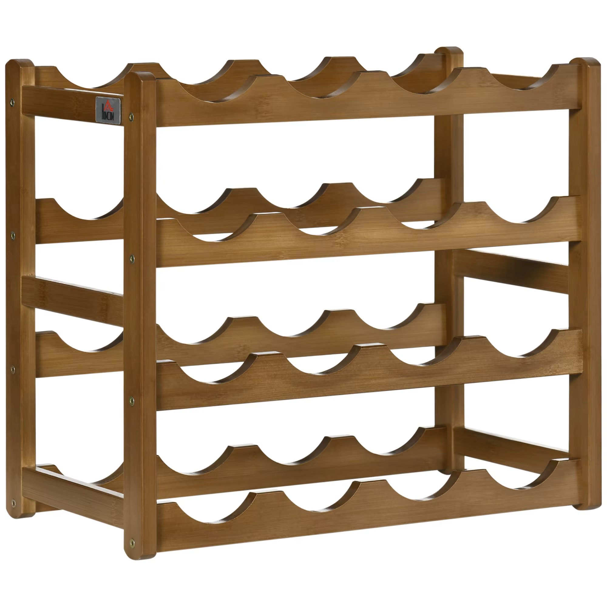 HOMCOM 16 bottle bamboo wine rack for kitchen dining room 43x23,5x38 cm