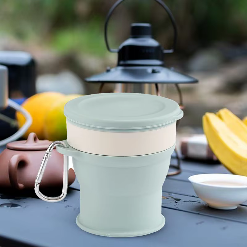 Silicone Foldable Water Cup 250ml Silicone Reusable Folding Camping Cup Mug Reusable Small Portable Mugs Cup Portable Expandable