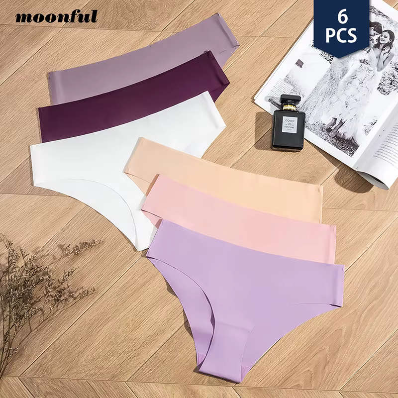 6 Pcs/Set Seamless Panties for Women Ice Silk Women's Panties Breathable Brief Sexy Low Waist Female Underwear Girl Underpant