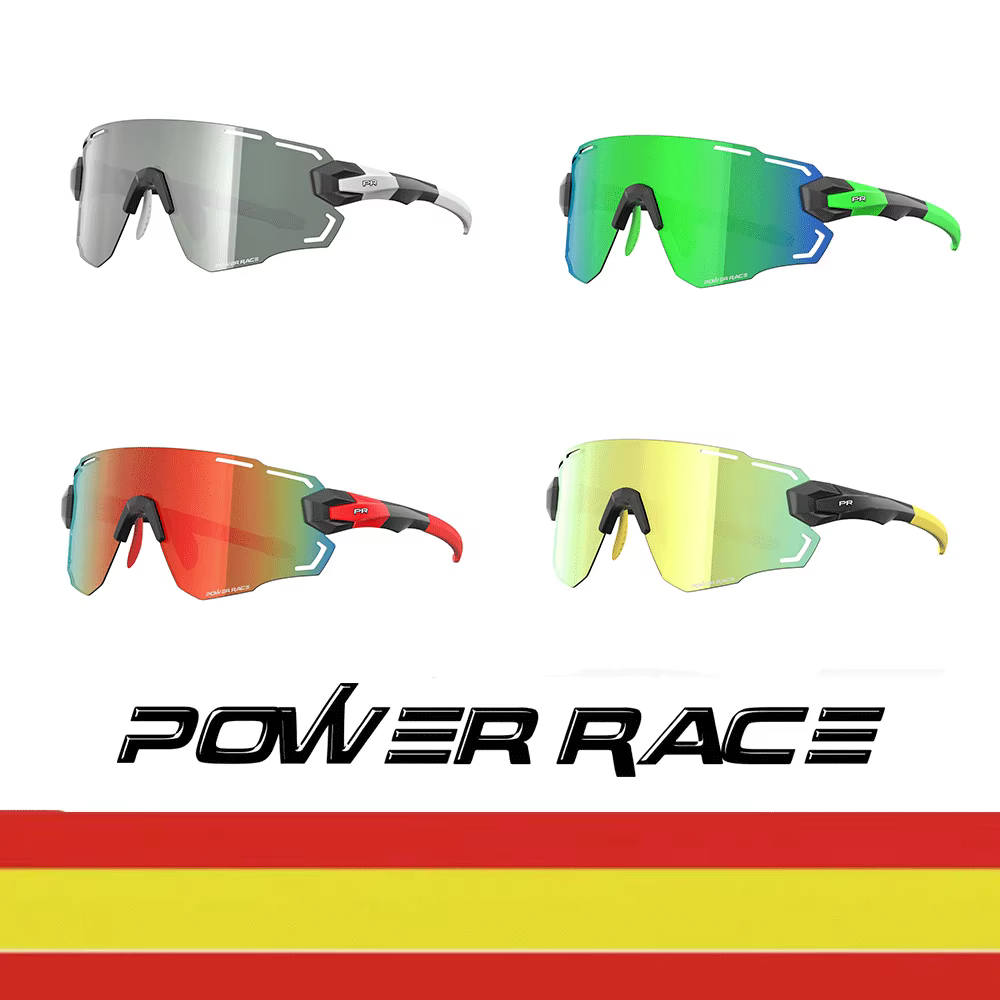 POWER RACE - AVIATOR Sports sunglasses cycling and running | FullRevo cylindrical net | Sun protection V400 | Grilamid TR90 | Air Flow | Adjustable bridge | Light weight | Cover | Accessories | Colors |